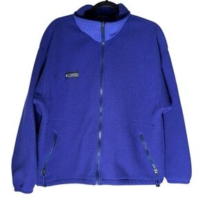VTG 90s Columbia Purple Color Fleece USA Made Jacket sweater Women's Large